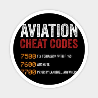 Aviation Cheat Codes Pilot Funny Aviation Lover Magnet